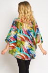 Bluza cu manseta din voal , jungle colorat