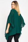 Bluza din voal cu volane, verde