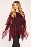 Bluza din lurex creponat cu reflexii magenta