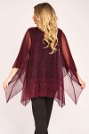 Bluza din lurex creponat cu reflexii magenta
