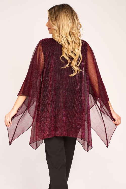 Bluza din lurex creponat cu reflexii magenta