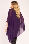 Bluza asimetrica din voal mov 