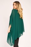 Bluza asimetrica din voal verde