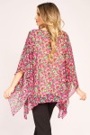 Bluza cu maneca clopot din voal cu trandafiri mici