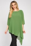 Bluza asimetrica din voal verde lime