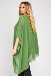 Bluza asimetrica din voal verde lime