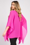 Bluza cu maneca clopot din voal roz