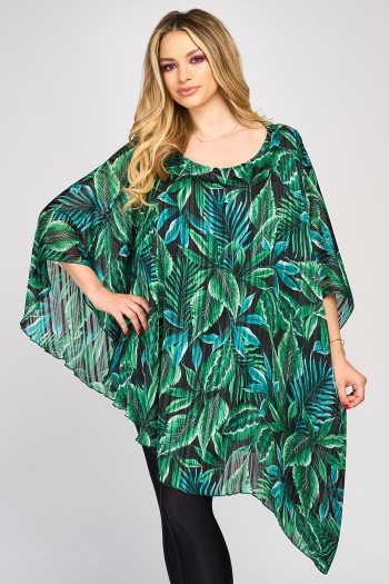 Bluza asimetrica din voal jungle 
