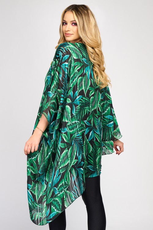 Bluza asimetrica din voal jungle 