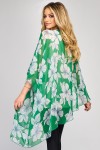 Bluza asimetrica din voal cu flori albe