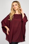 Bluza cu manseta din voal peliculizat burgundy