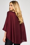 Bluza cu manseta din voal peliculizat burgundy