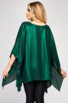Bluza cu maneca clopot din voal peliculizat verde