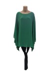 Bluza verde din voal cu cordon detasabil