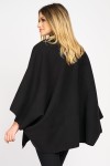 Poncho din stofă, neagru
