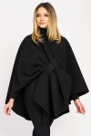 Poncho cu fundă, negru