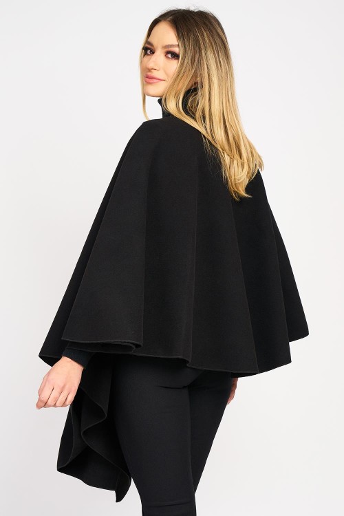 Poncho cu fundă, negru