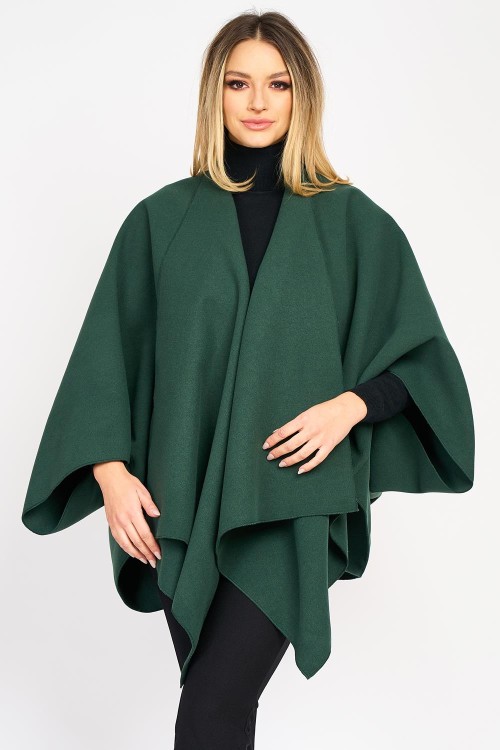 Poncho din stofă, verde