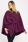 Poncho cu fundă, mov prună