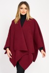 Poncho din stofă, bordo