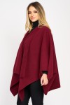 Poncho din stofă, bordo