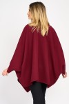 Poncho din stofă, bordo