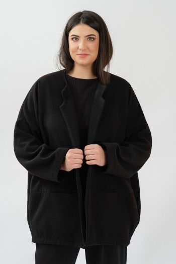 Palton scurt din stofa negru