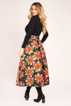 Fusta clos cu imprimeu floral si buzunare Fusta clos cu imprimeu floral si buzunare