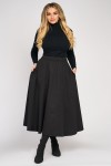 Fusta clos neagra cu buzunare laterale  Fusta clos neagra cu buzunare laterale
