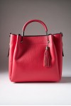 Geanta ARIA din piele naturala cherry