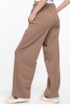 Pantaloni largi din bumbac bej 