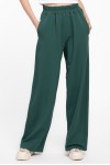 Pantaloni largi din bumbac verde 