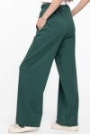 Pantaloni largi din bumbac verde 