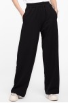 Pantaloni largi din bumbac negru
