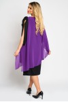 Rochie cu floare pe umar din voal mov