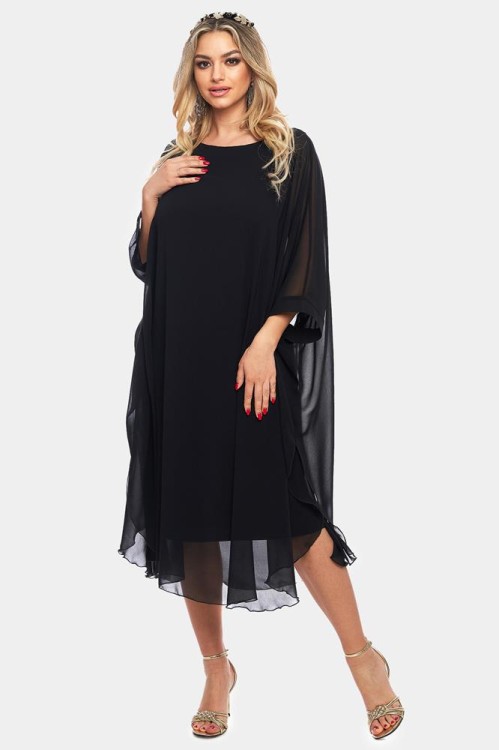 Rochie lunga din voal negru