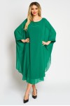Rochie lunga din voal verde