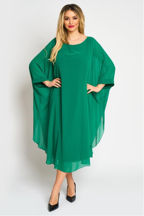 Rochie lunga din voal verde