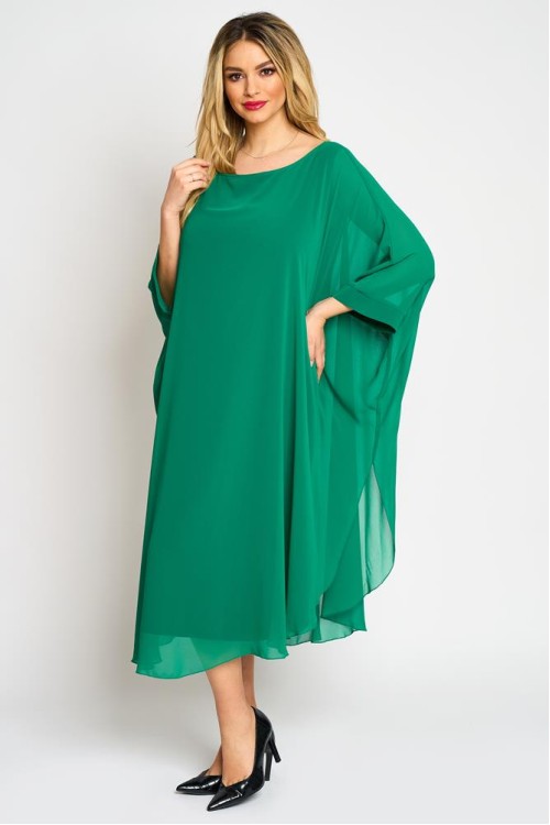 Rochie lunga din voal verde