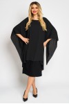 Rochie cu maneca clopot din voal negru