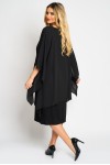 Rochie cu maneca clopot din voal negru