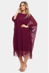 Rochie lunga din voal bordo