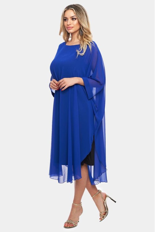 Rochie lunga din voal albastru