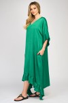 Rochie din satin verde 