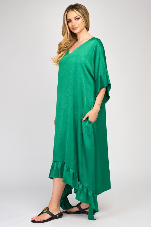 Rochie din satin verde 