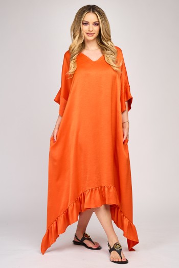 Rochie din satin oranj