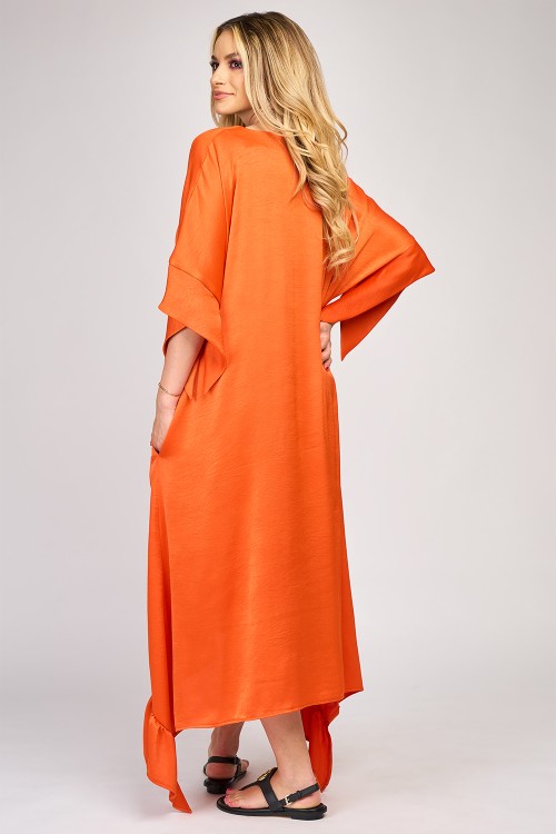 Rochie din satin oranj