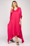 Rochie din satin magenta