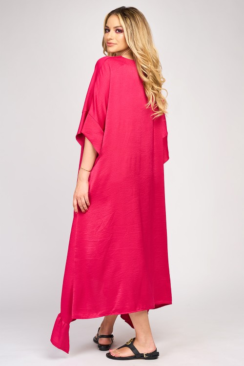 Rochie din satin magenta