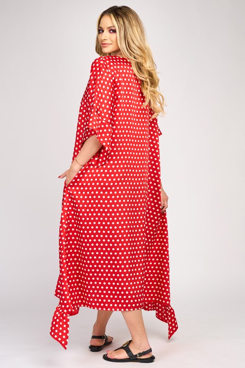 Rochie din satin cu buline